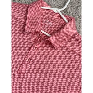 Haggar Cool 18 Performance Men's Polo Shirt Large SS Burgundy Diamond pattern L